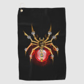 Steampunkspinne auf schwarz golfhandtuch (Vorderseite)
