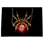 Steampunkspinne auf schwarz große geschenktüte (Vorderseite)