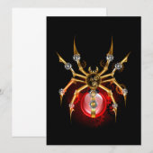 Steampunkspinne auf schwarz hinweiskarte (Vorne/Hinten)