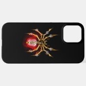 Steampunkspinne auf schwarz iPhone hülle (Hinten horizontal)