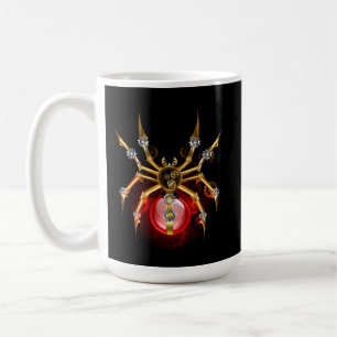 Steampunkspinne auf schwarz kaffeetasse