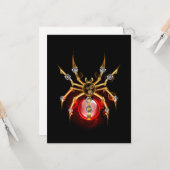 Steampunkspinne auf schwarz karte (Vorderseite/Rückseite Beispiel)