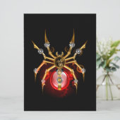 Steampunkspinne auf schwarz karte (Stehend Vorderseite)