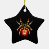 Steampunkspinne auf schwarz keramik ornament (Hinten)