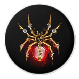 Steampunkspinne auf schwarz keramikknauf