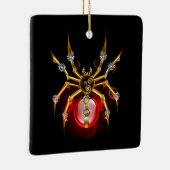 Steampunkspinne auf schwarz keramikornament (Rechts)