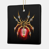 Steampunkspinne auf schwarz keramikornament (Links)