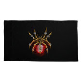 Steampunkspinne auf schwarz kissenbezug (Rückseite-Links)