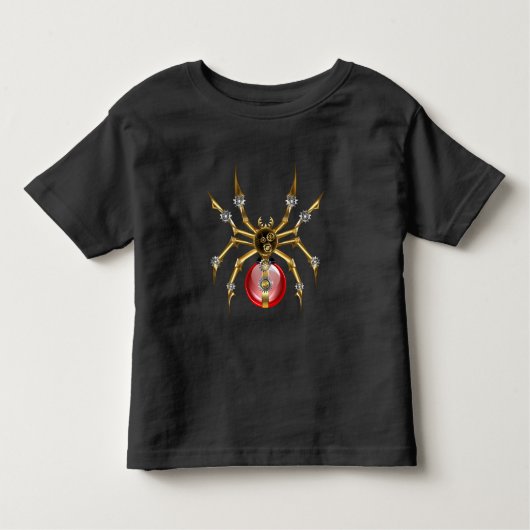 Steampunkspinne auf schwarz kleinkind t-shirt (Vorderseite)