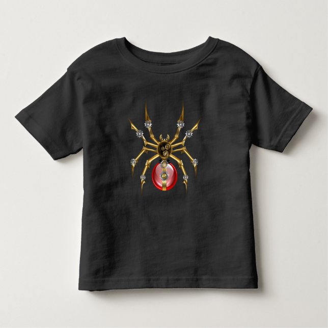 Steampunkspinne auf schwarz kleinkind t-shirt (Vorderseite)