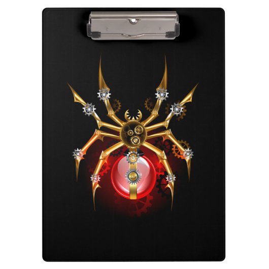 Steampunkspinne auf schwarz klemmbrett (Vorderseite)