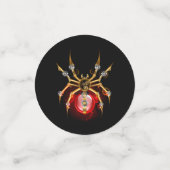 Steampunkspinne auf schwarz konfetti (Klein Vorderseite)