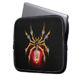 Steampunkspinne auf schwarz laptopschutzhülle (Vorderseite Links)