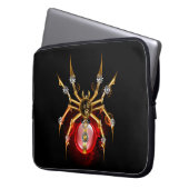 Steampunkspinne auf schwarz laptopschutzhülle (Vorderseite Links)