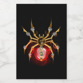 Steampunkspinne auf schwarz lebensmitteletikett (Einzelnes Label)