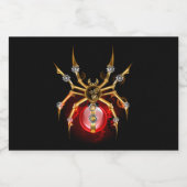 Steampunkspinne auf schwarz lebensmitteletikett (Einzelnes Label)