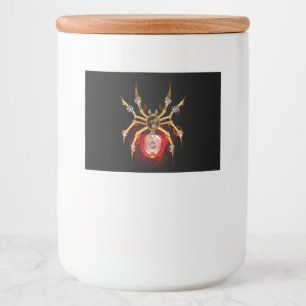 Steampunkspinne auf schwarz lebensmitteletikett