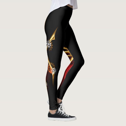 Steampunkspinne auf schwarz leggings (Rechts)