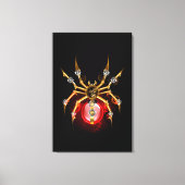 Steampunkspinne auf schwarz leinwanddruck (Vorderseite)