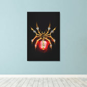 Steampunkspinne auf schwarz leinwanddruck (Insitu (Holzboden))