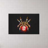 Steampunkspinne auf schwarz leinwanddruck (Vorderseite)