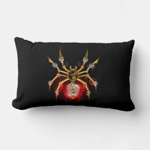 Steampunkspinne auf schwarz lendenkissen