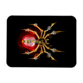 Steampunkspinne auf schwarz magnet (Horizontal)