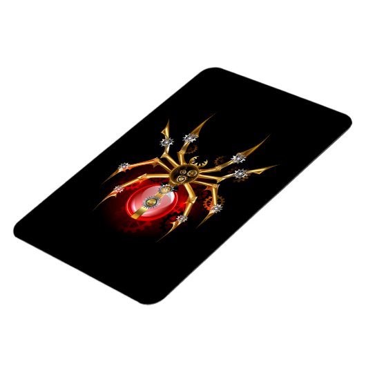 Steampunkspinne auf schwarz magnet (Linke Seite)