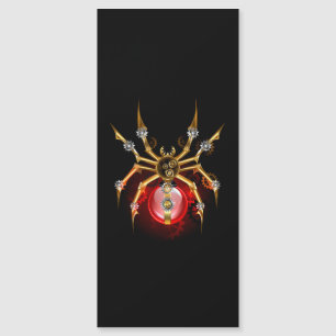 Steampunkspinne auf schwarz magnetkarte