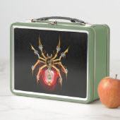 Steampunkspinne auf schwarz metall brotdose (Beispiel)