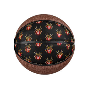 Steampunkspinne auf schwarz mini basketball