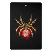 Steampunkspinne auf schwarz mini klemmbrett (Rückseite)