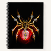 Steampunkspinne auf schwarz notizblock (Vorderseite)