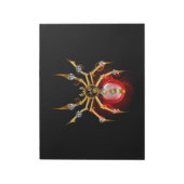Steampunkspinne auf schwarz notizblock (Rotiert)