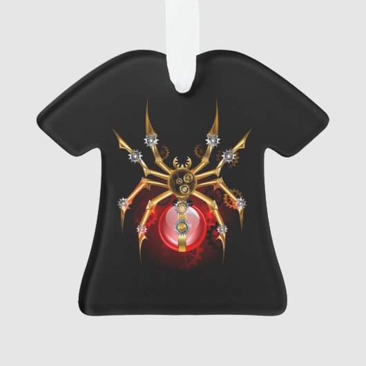 Steampunkspinne auf schwarz ornament (Rückseite)