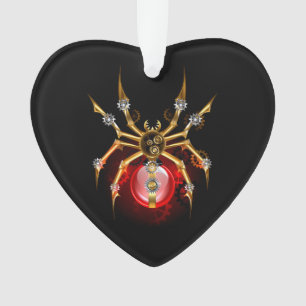 Steampunkspinne auf schwarz ornament