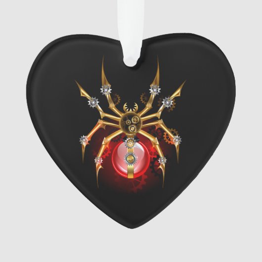 Steampunkspinne auf schwarz ornament (Vorderseite)