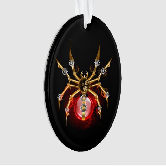 Steampunkspinne auf schwarz ornament (Vorderseite)