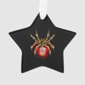Steampunkspinne auf schwarz ornament (Rückseite)