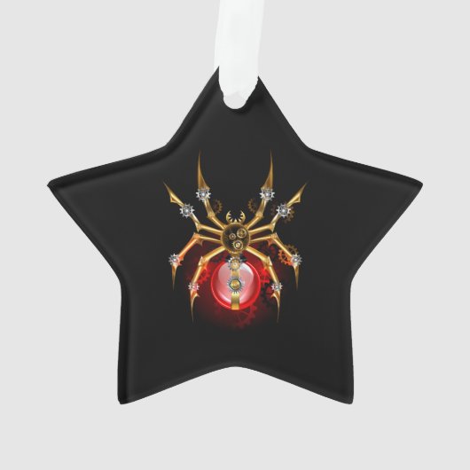 Steampunkspinne auf schwarz ornament (Rückseite)
