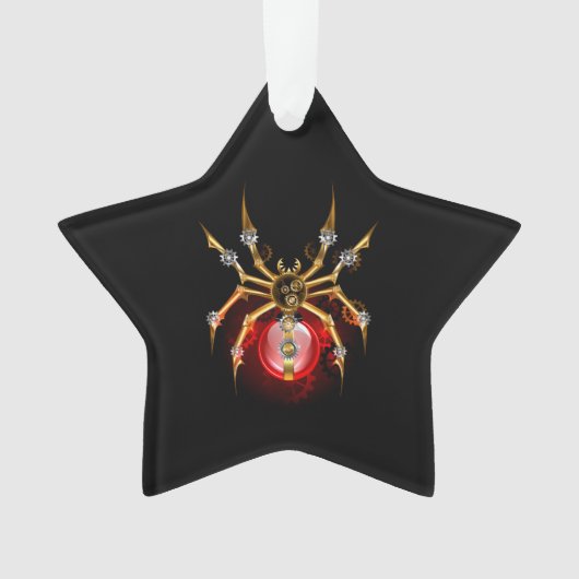 Steampunkspinne auf schwarz ornament (Vorderseite)