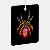 Steampunkspinne auf schwarz ornament aus metall (Vorderseite Rechts)