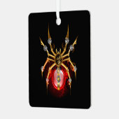 Steampunkspinne auf schwarz ornament aus metall (Vorderseite links)