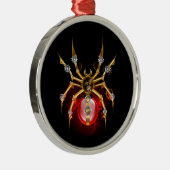 Steampunkspinne auf schwarz ornament aus metall (Rechts)