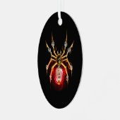 Steampunkspinne auf schwarz ornament aus metall (Vorderseite links)