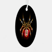 Steampunkspinne auf schwarz ornament aus metall (Vorderseite Rechts)