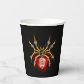 Steampunkspinne auf schwarz pappbecher (Rückseite)