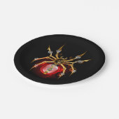 Steampunkspinne auf schwarz pappteller (Schrägansicht)