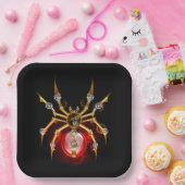 Steampunkspinne auf schwarz pappteller (Party)