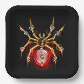 Steampunkspinne auf schwarz pappteller (Vorderseite)